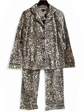 Leopard-Print Women's Pajama Set - Cream/Brown